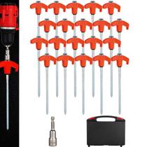 Estacas para barraca YIYAO, pacote com 20, 20,3 cm, metal reforçado Estacas para barraca YIYAO, pacote com 20, 20,3 cm, metal reforçado