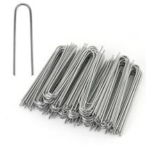 Estacas para jardim MySit 10 cm galvanizadas, pacote com 200 unidades, formato U