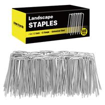 Estacas para paisagismo HongWay, pacote com 500 unidades, 10 cm, aço 12 gauge Estacas para paisagismo HongWay, pacote com 500 unidades, 10 cm, aço 12 gauge