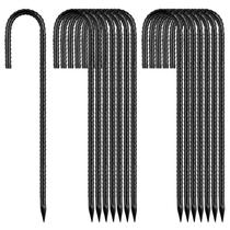 Estacas para Suelo de Alta Resistencia con Gancho en J para Varilla de Refuerzo 30 cm, 16 piezas QNLONG Estacas para Suelo de Alta Resistencia con Gancho en J para Varilla de Refuerzo 30 cm, 16 piezas QNLONG