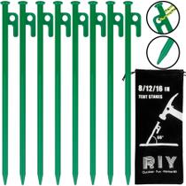 Estacas para Tienda RIY de Acero Resistente de 30 cm 8 unidades - Verde