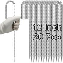 Estacas para Tienda VVOKGO de Acero en Forma de J, 30 cm, Galvanizadas, Paquete de 20 Estacas para Tienda VVOKGO de Acero en Forma de J, 30 cm, Galvanizadas, Paquete de 20