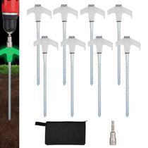 Estacas para Tienda YYGCL de Acero al Carbono de Alta Resistencia 20 cm Paquete de 8 Estacas para Tienda YYGCL de Acero al Carbono de Alta Resistencia 20 cm Paquete de 8