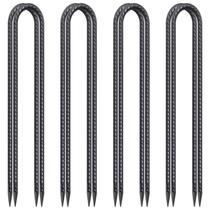 Estacas para Trampolín EUOKOK de 61 cm para Viento Fuerte, Paquete de 8, Color Negro