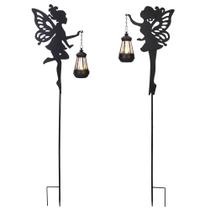 Estacas Solar Fairy Garden XYRIS, 99 cm, luz quente, 2 unidades