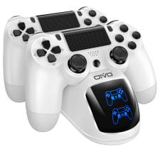 Estación Cargadora para Controlador PS4 OIVO Carga Rápida 1.8H Blanca
