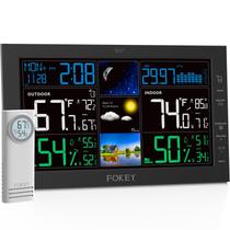 Estación Meteorológica Inalámbrica FOKEY Interior y Exterior con Pantalla VA de 7.6"