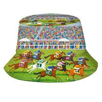 Estampa engraçada de corrida de cavalos Bucket Hat ZWQXPFG para homens e mulheres
