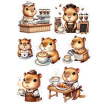 Estampa Fácil Fabricart - Capivaras Coffe Estampa Fácil Fabricart - Capivaras Coffe