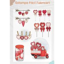 Estampa Fácil Fabricart - Corações Estampa Fácil Fabricart - Corações