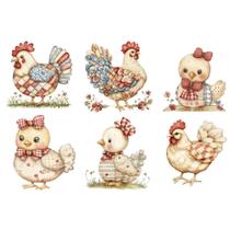 Estampa Fácil Fabricart - Galinhas Tricolores Estampa Fácil Fabricart - Galinhas Tricolores