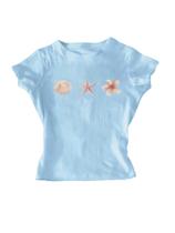 Estampa floral Crop Top RoseSeek para meninas azuis de 14 anos Estampa floral Crop Top RoseSeek para meninas azuis de 14 anos