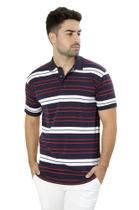 Estampa Listrada Camisa Polo Masculina De Rua Moda Verão Casual Manga Curta