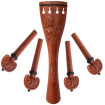 Estandarte Violoncelo 4/4 Kit Boxwood Entalhado - Madeira de Qualidade - Modelo Francês