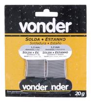 Estanho fio de solda 1,2mm 60x40 cartela com 2 x 10g vonder