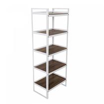 Estante 150x36 Completa Casa Branco/Nogal Estante 150x36 Completa Casa Branco/Nogal