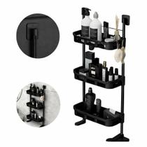 Estante 3 andares banheiro rack organizador ventosas porta shampoo prateleira cozinha lavanderia multiuso suporte triplo