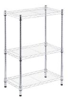 Estante 3 Prateleiras Multiuso Metal Cromada 90x60x35cm