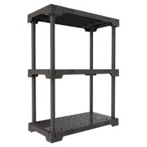 Estante 3 Prateleiras Plástica Poly 3 Grifit Multi-Uso Cinza Mushroom 93x70x35