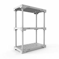 Estante 3 Prateleiras Plástica Poly Grifit Multi-Uso Branca 87x70x35
