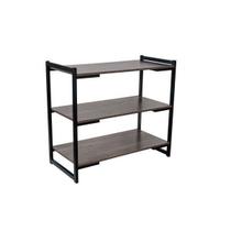 Estante 3 Prateleiras Slim Preto/Marromle