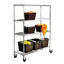 Estante 4 Andares Aço Inox Regulável Cozinha Restaurante Câmara Fria Capacidade 272 Kg Por Prateleira