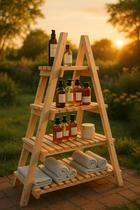 Estante 4 Pinus Escada Charme e Versatilidade Multiuso