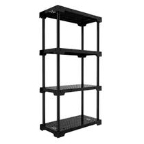 Estante 4 Prateleiras Plástica Poly Grifit Multi-Uso Preta 127x70x35