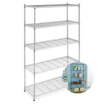 Estante 5 Prateleiras Altura Ajustável Aramada Cromada Aço