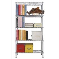 Estante 5 Prateleiras Aramada Ajustáveis Aço Cromada Uteall 90 Largura