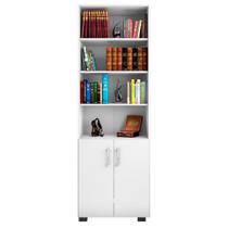 Estante 5 Prateleiras Livreiro Sala Branco E Porta Pequena