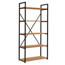 Estante 5 Prateleiras MultiUso de MDP/Metal para Escritorio Cozinha ou Quarto 150cm Kappesberg Freijo/Preto Fosco Estante 5 Prateleiras MultiUso de MDP/Metal para Escritorio Cozinha ou Quarto 150cm Kappesberg Freijo/Preto Fosco