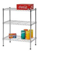 Estante Aço 3 Prateleiras Cromada Aramada 90 Cm - 3P603590 Estante Aço 3 Prateleiras Cromada Aramada 90 Cm - 3P603590