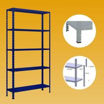 Estante Aço 5 Prat. Bipartida 155x80x27 Azul Del Rey 10090 Estante Aço 5 Prat. Bipartida 155x80x27 Azul Del Rey 10090
