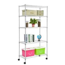 Estante Aço 5 Prateleiras Aramada 1,55 Com Rodizio