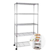Estante Aço 5 Prateleiras Aramada 1,55 Com Rodizio Estante Aço 5 Prateleiras Aramada 1,55 Com Rodizio