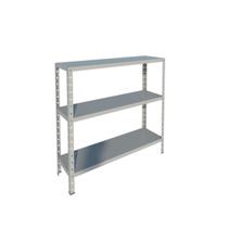 Estante Aço Baixa p 75kg CINZA 3 Bandejas 90cm x 30cm x 90cm - TecMA