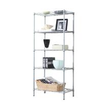 Estante Aço Cromado 5 Prateleiras Reguláveis Aramada Multiuso 60x35x180