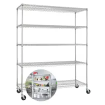 Estante Aço cromado com 5 Prateleiras Cromada Aramada