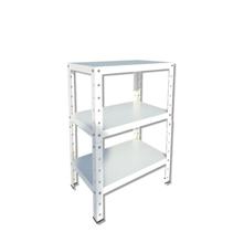 Estante Aço Pequena P 45kg Branca 3 Bandejas Bipartida 65cm x 30cm x 45cm