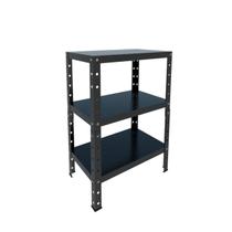 Estante Aço Pequena P 45kg Preta 3 Bandejas Bipartida 65cm x 30cm x 45cm