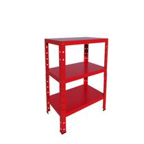Estante Aço Pequena p 45kg VERMELHA 3 Bandejas Bipartida 65cm x 30cm x 45cm