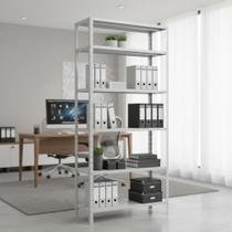 Estante aço reforçada 6 prateleiras cinza eletrostática Cor:Cinza Estante aço reforçada 6 prateleiras cinza eletrostática Cor:Cinza