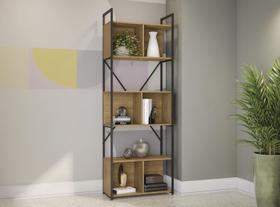 Estante Alta 3 Nichos Kappesberg Industrial Li014 Freijó e Preto