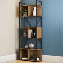 Estante Alta 6 Nichos para Livros Multiúso Estilo Industrial Freijo Estante Alta 6 Nichos para Livros Multiúso Estilo Industrial Freijo
