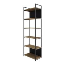 Estante Alta C/06 Prateleiras 185x60x33cm C/fundo Yon Vermont Oak/ Vermont Oak/ Estante Alta C/06 Prateleiras 185x60x33cm C/fundo Yon Vermont Oak/ Vermont Oak/