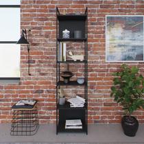 Estante Alta com 6 Prateleiras 185x45x33cm com Fundo Yon Preto Estante Alta com 6 Prateleiras 185x45x33cm com Fundo Yon Preto