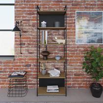 Estante Alta com 6 Prateleiras 185x60x33cm com Fundo Yon