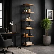 Estante Alta De Ponta Fina Livreiro Industrial Decorativa