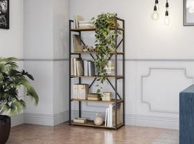 Estante Alta Estilo Industrial Kappesberg LI006 Freijó Preto Fosco